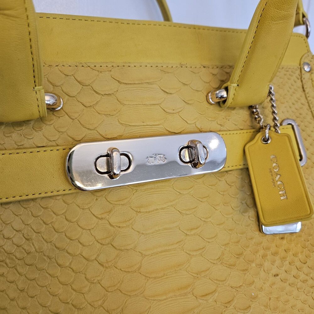 Coach Embossed Python Swagger 27 ‎ Bag Dual Handl… - image 4